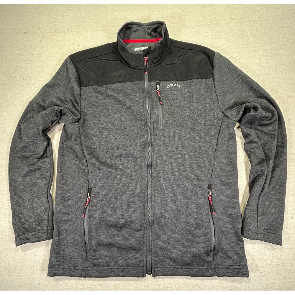 Orvis Men's Medium Gray Better Sweater Style Full Zip Lightweight Fishing Jacket